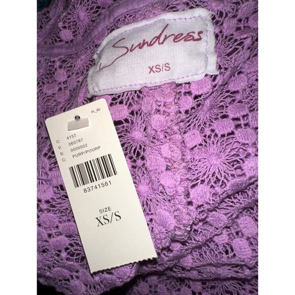 NWT SUNDRESS HELENE LAVENDER LILAC CROCHET SEQUINS CAFTAN KAFTAN f - Picture 4 of 12